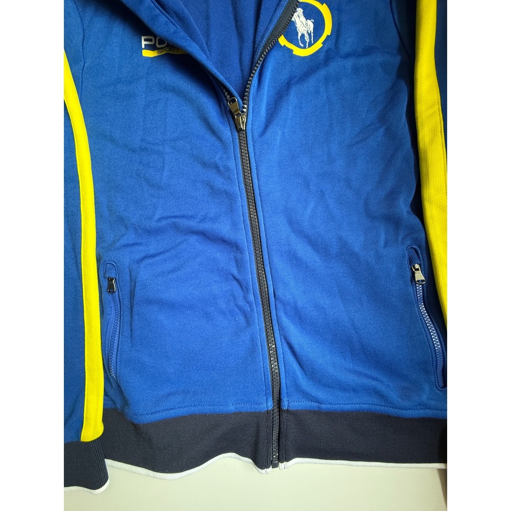 Polo Sport Ralph Lauren Track Jacket Blue Yellow Full Zip Performance Mens Large - Picture 5 of 12